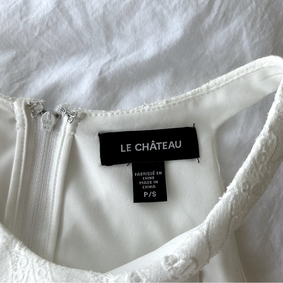 White Lace Sleeveless Knee Length Cocktail Dress Prom - Picture 6 of 6